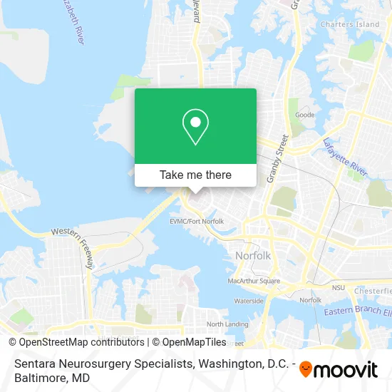 Sentara Neurosurgery Specialists map