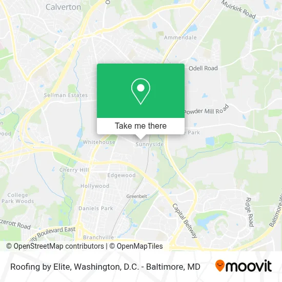 Roofing by Elite map