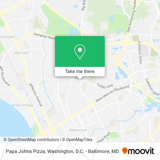 Papa Johns Pizza map
