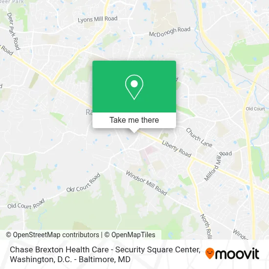 Chase Brexton Health Care - Security Square Center map