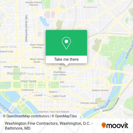 Washington Fine Contractors map
