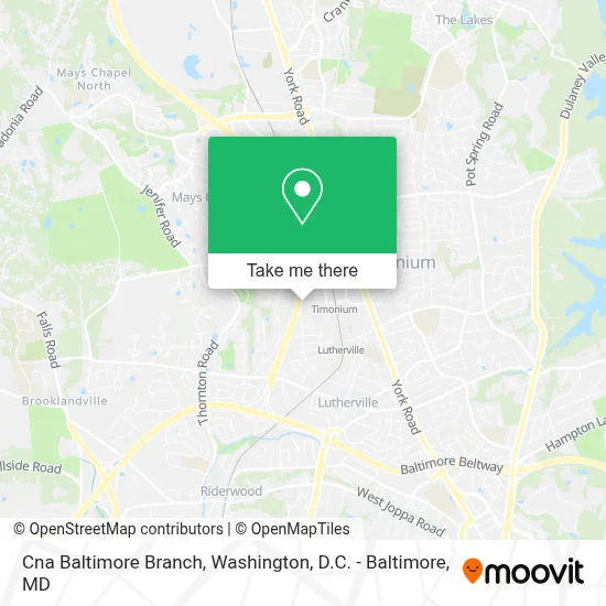 Cna Baltimore Branch map