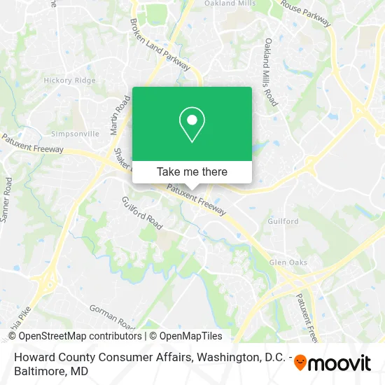 Howard County Consumer Affairs map