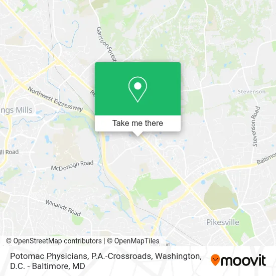 Potomac Physicians, P.A.-Crossroads map