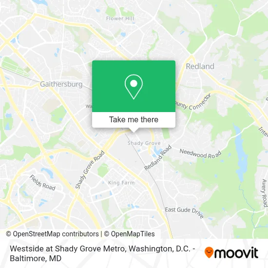 Westside at Shady Grove Metro map