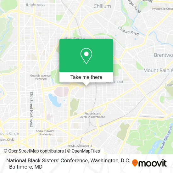 National Black Sisters' Conference map