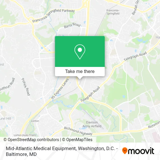 Mid-Atlantic Medical Equipment map