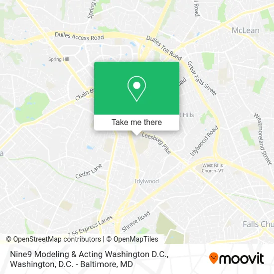 Nine9 Modeling & Acting Washington D.C. map