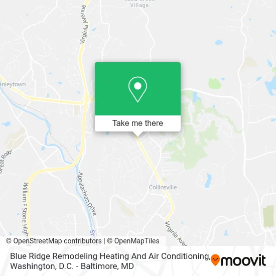 Blue Ridge Remodeling Heating And Air Conditioning map