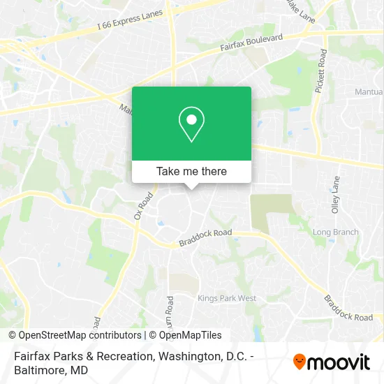Fairfax Parks & Recreation map
