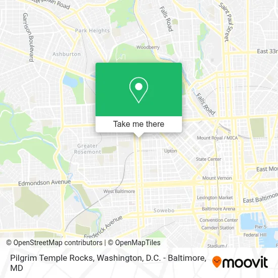 Pilgrim Temple Rocks map