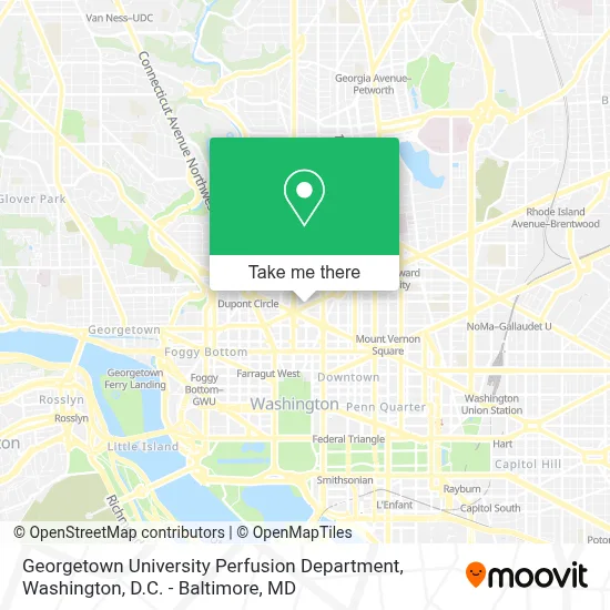 Georgetown University Perfusion Department map
