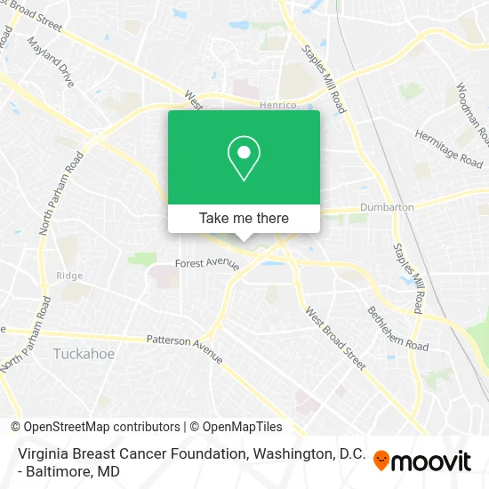 Virginia Breast Cancer Foundation map