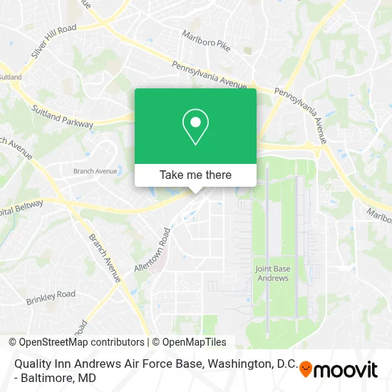 Quality Inn Andrews Air Force Base map