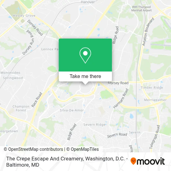 The Crepe Escape And Creamery map