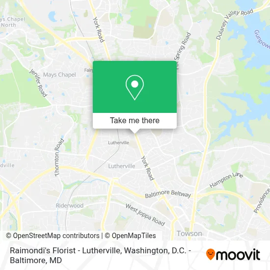 Raimondi's Florist - Lutherville map