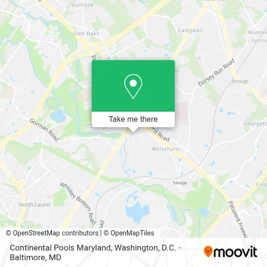 Continental Pools Maryland map