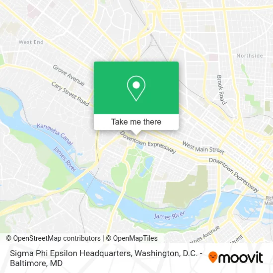 Sigma Phi Epsilon Headquarters map