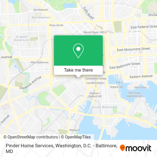 Pinder Home Services map