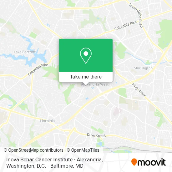 Inova Schar Cancer Institute - Alexandria map