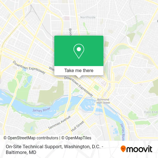 On-Site Technical Support map
