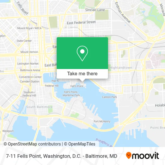 7-11 Fells Point map