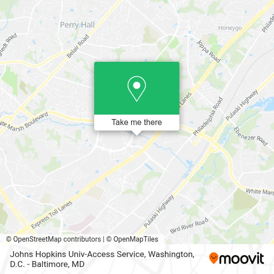 Johns Hopkins Univ-Access Service map