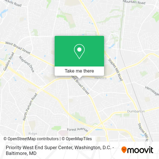 Priority West End Super Center map