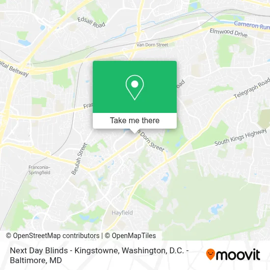 Next Day Blinds - Kingstowne map
