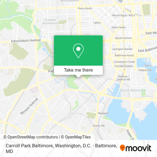 Carroll Park Baltimore map