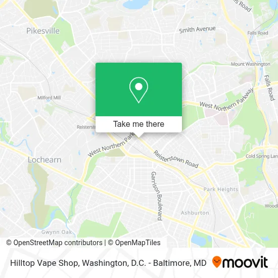 Hilltop Vape Shop map