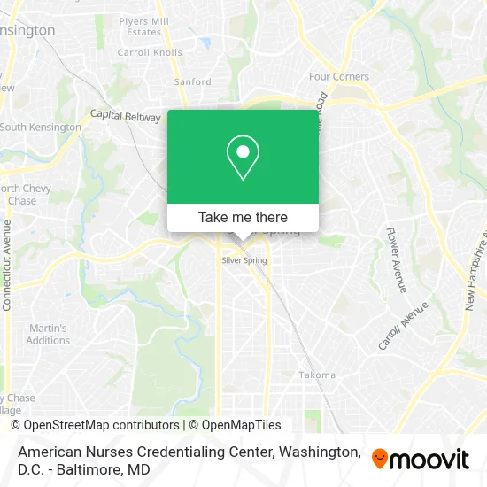 American Nurses Credentialing Center map