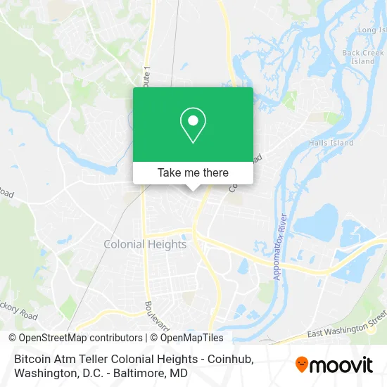 Bitcoin Atm Teller Colonial Heights - Coinhub map