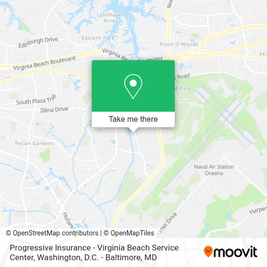 Progressive Insurance - Virginia Beach Service Center map