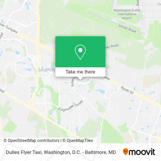 Dulles Flyer Taxi map
