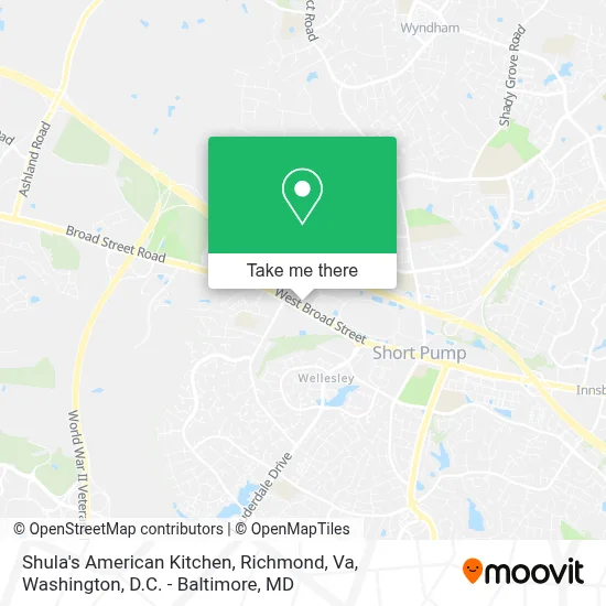 Shula's American Kitchen, Richmond, Va map