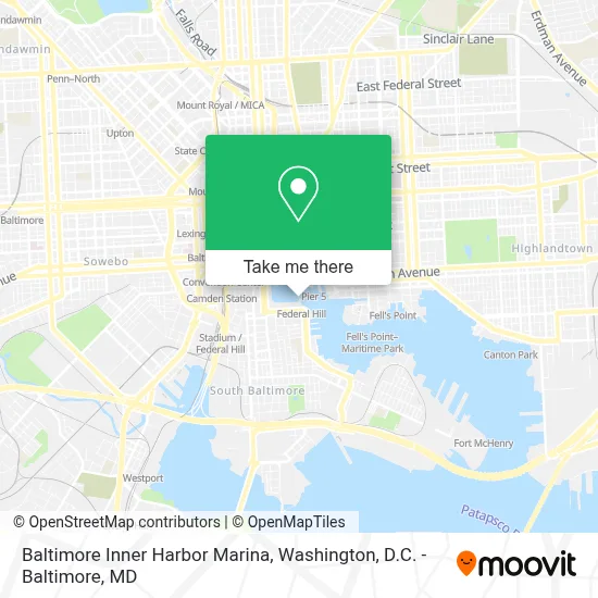 Baltimore Inner Harbor Marina map