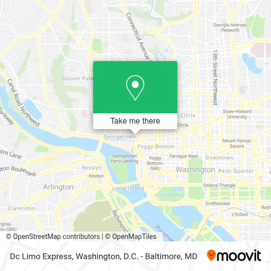 Dc Limo Express map