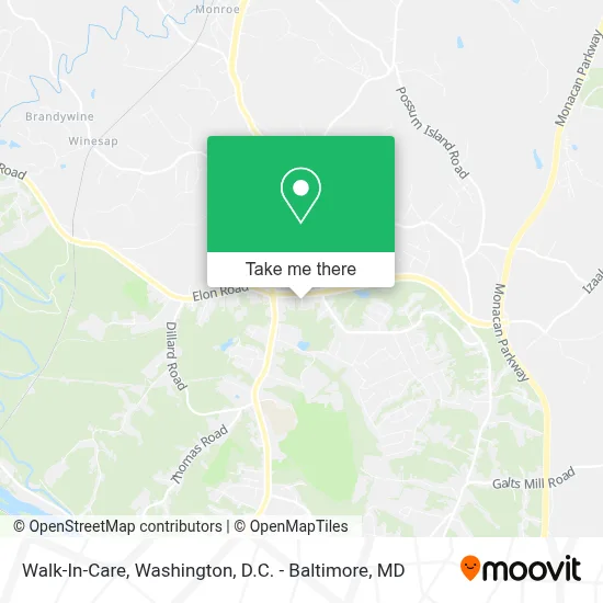 Walk-In-Care map