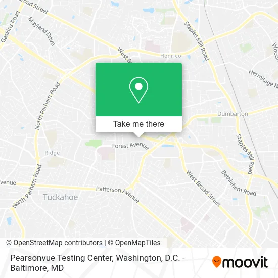 Pearsonvue Testing Center map
