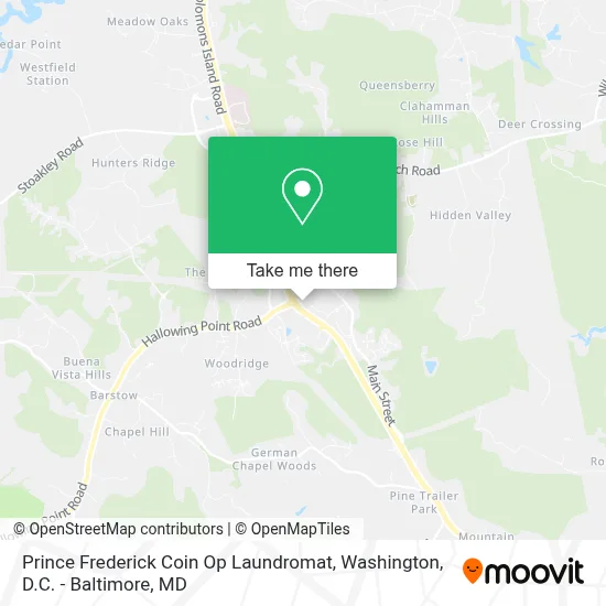 Prince Frederick Coin Op Laundromat map