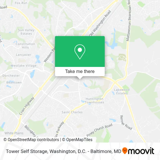 Tower Self Storage map