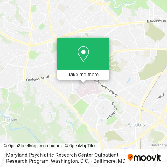 Maryland Psychiatric Research Center Outpatient Research Program map