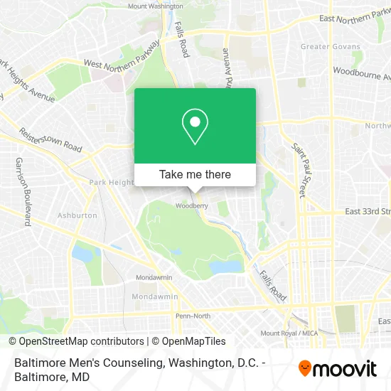 Baltimore Men's Counseling map