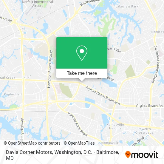 Davis Corner Motors map