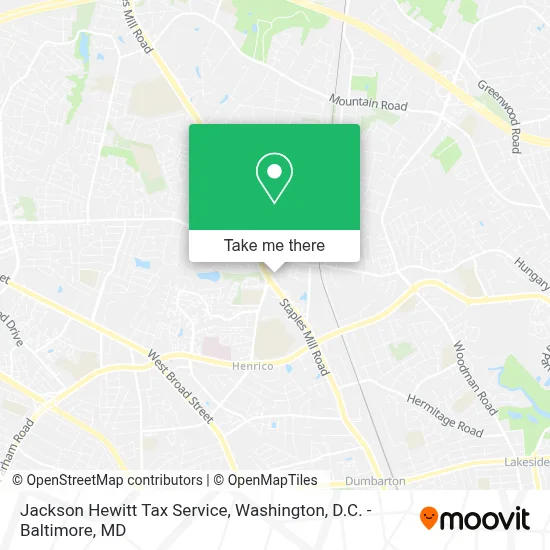 Jackson Hewitt Tax Service map