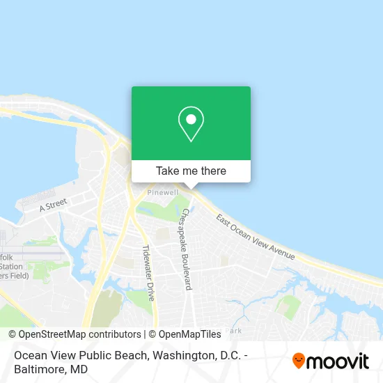 Ocean View Public Beach map