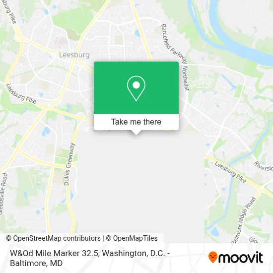 W&Od Mile Marker 32.5 map