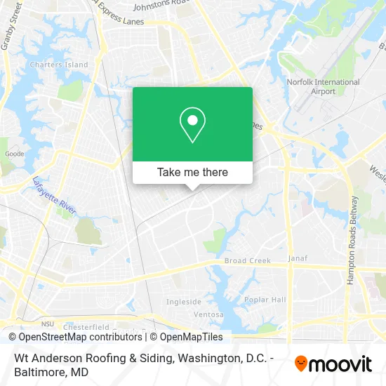 Wt Anderson Roofing & Siding map