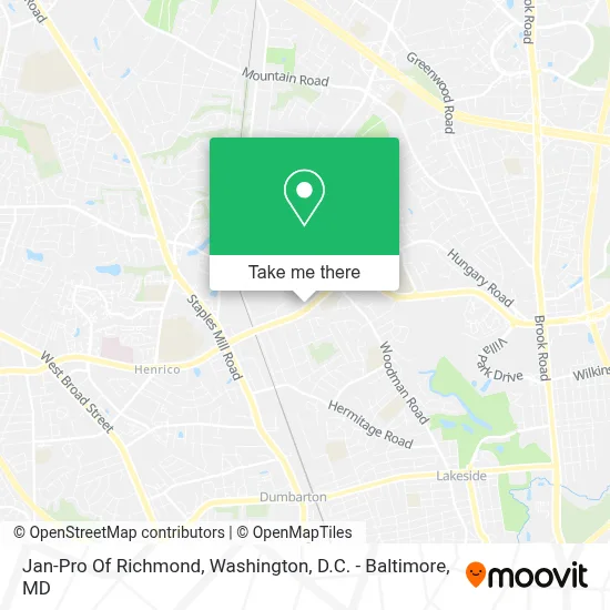 Jan-Pro Of Richmond map